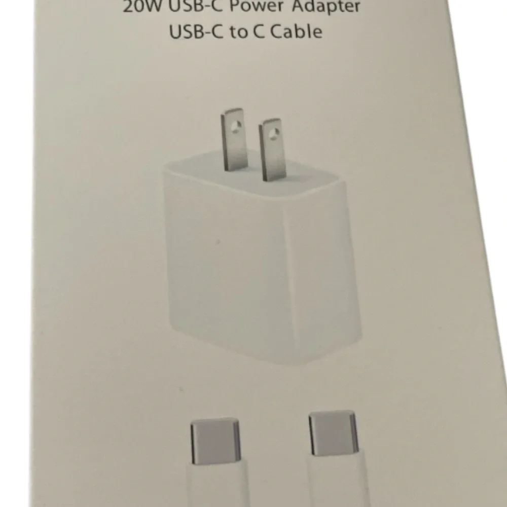 20W USB-C Power Adapter and a USB-C to C Cable.
